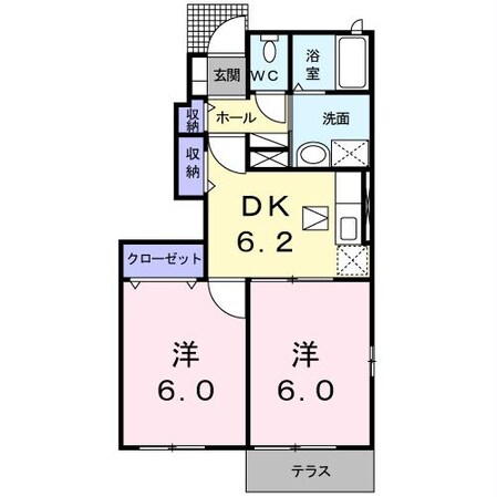 山の中 徒歩1分 1階の物件間取画像